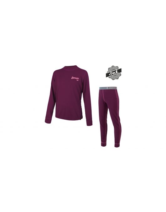 Set bluza si pantaloni de corp copii SENSOR DOUBLE FACE SET LOGO SET purple