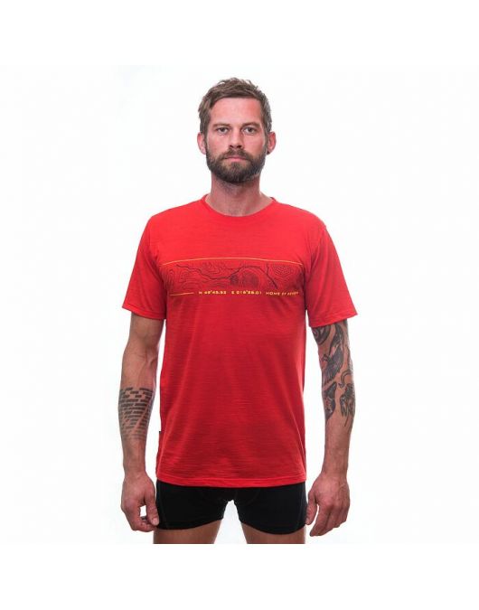 Tricou barbati SENSOR MERINO ACTIVE PT GPS red