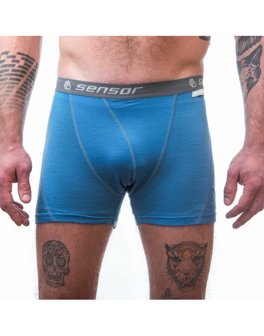 SENSOR MERINO ACTIVE férfi boxer (kék)