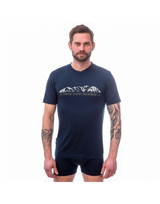 SENSOR MERINO ACTIVE PT TEE SS MOUNTAINS férfi rövid ujjú póló