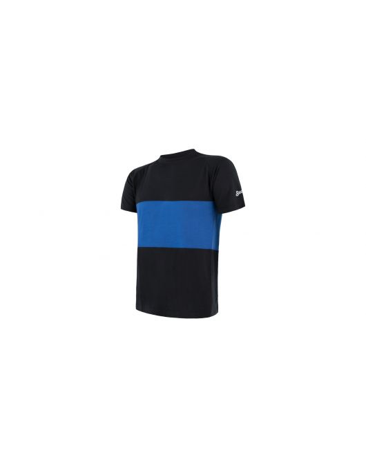 SENSOR MERINO AIR PT férfi rövid ujjú póló (fekete / kék)