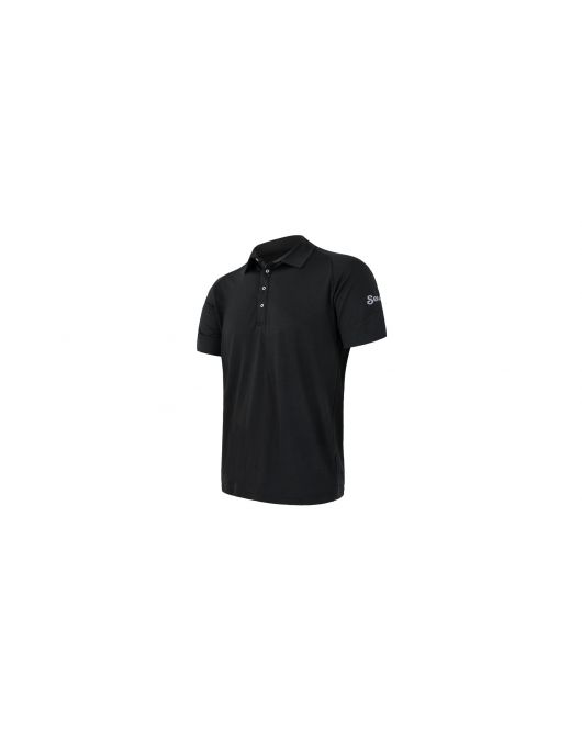 Tricou polo barbati SENSOR MERINO ACTIVE black