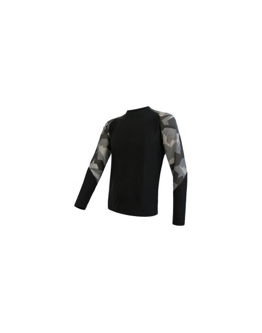 Bluza barbati SENSOR MERINO IMPRESS (negru/camo)